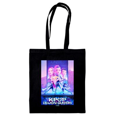 K-POP DEMON HUNTERS (KEY ART) BLACK TOTE BAG