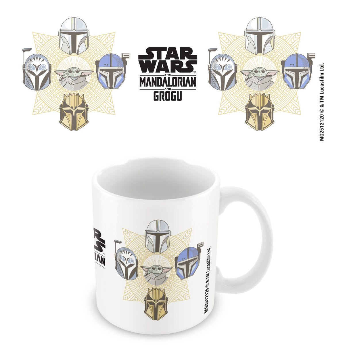 THE MANDALORIAN AND GROGU (HELMETS) WHITE POD MUG