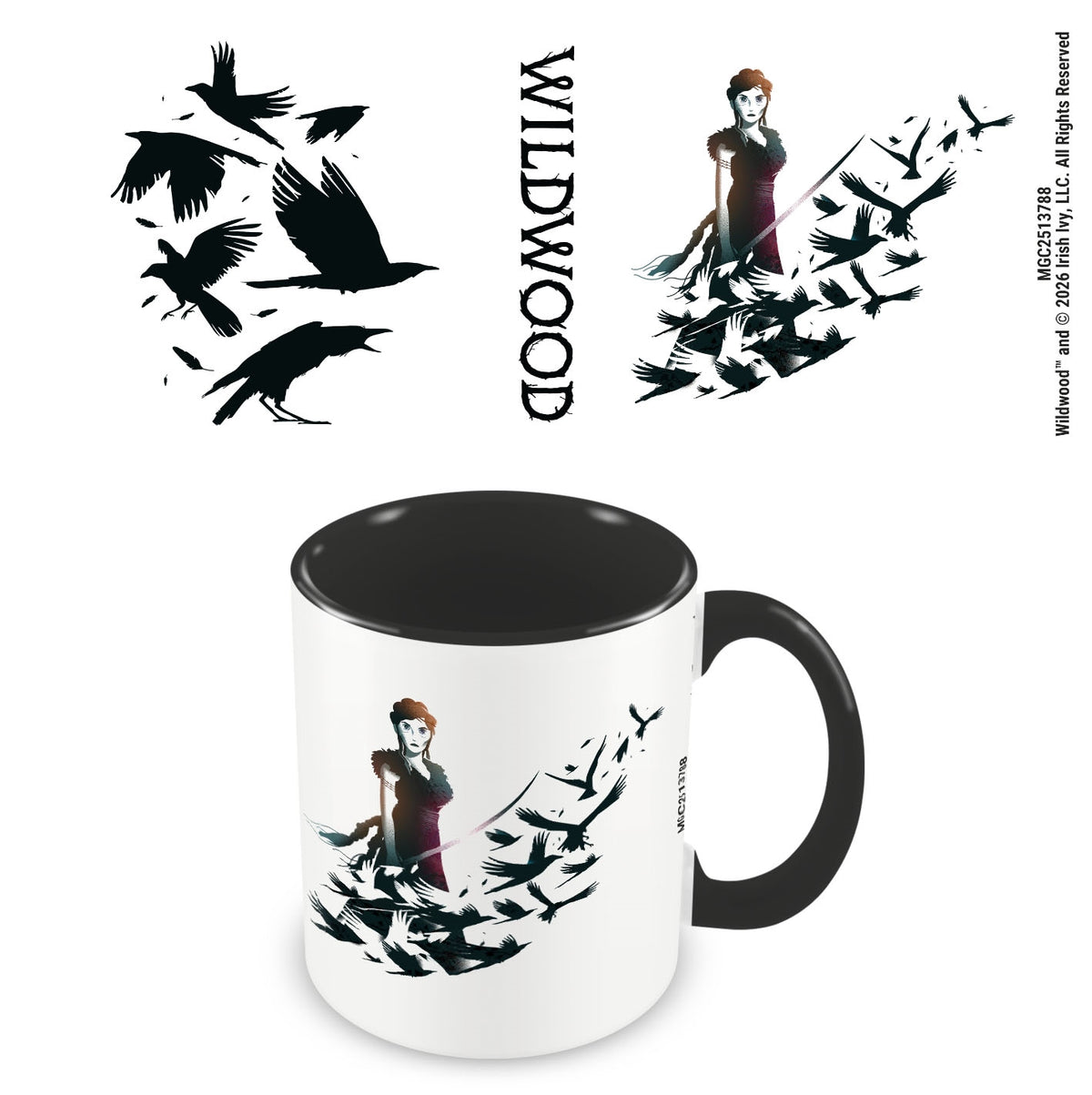 WILDWOOD (CROWS) BLACK COLOURED INNER POD MUG