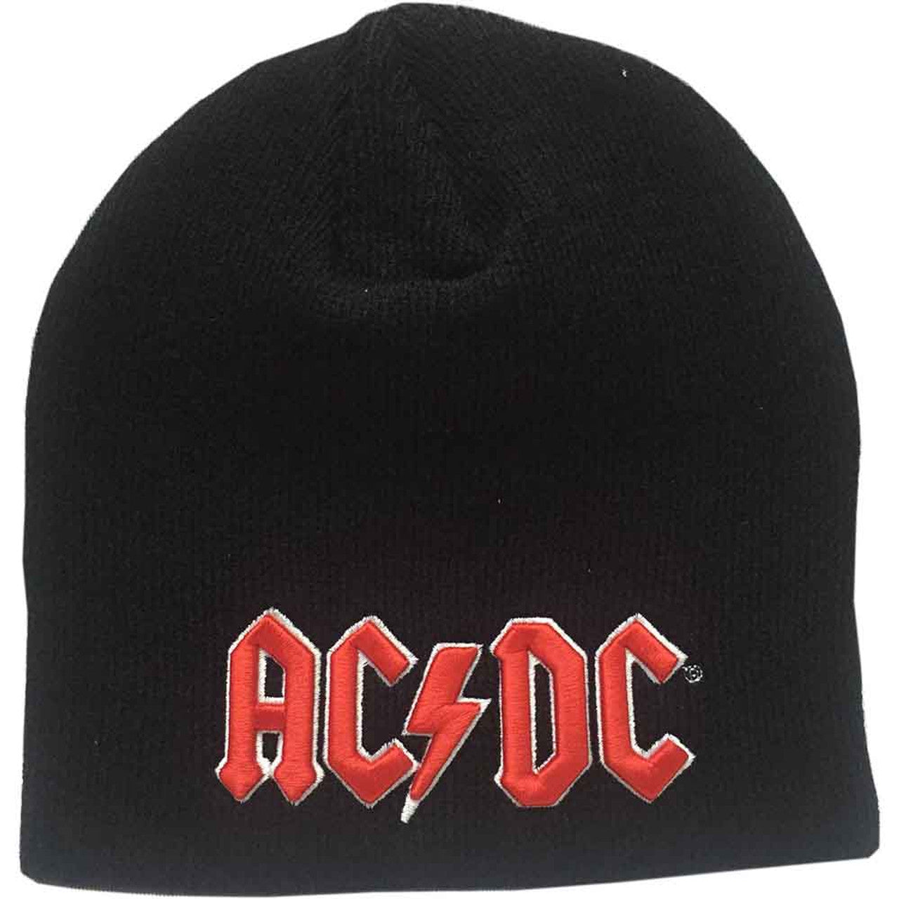 AC/DC Unisex Beanie Hat: Red 3D Logo (Black)