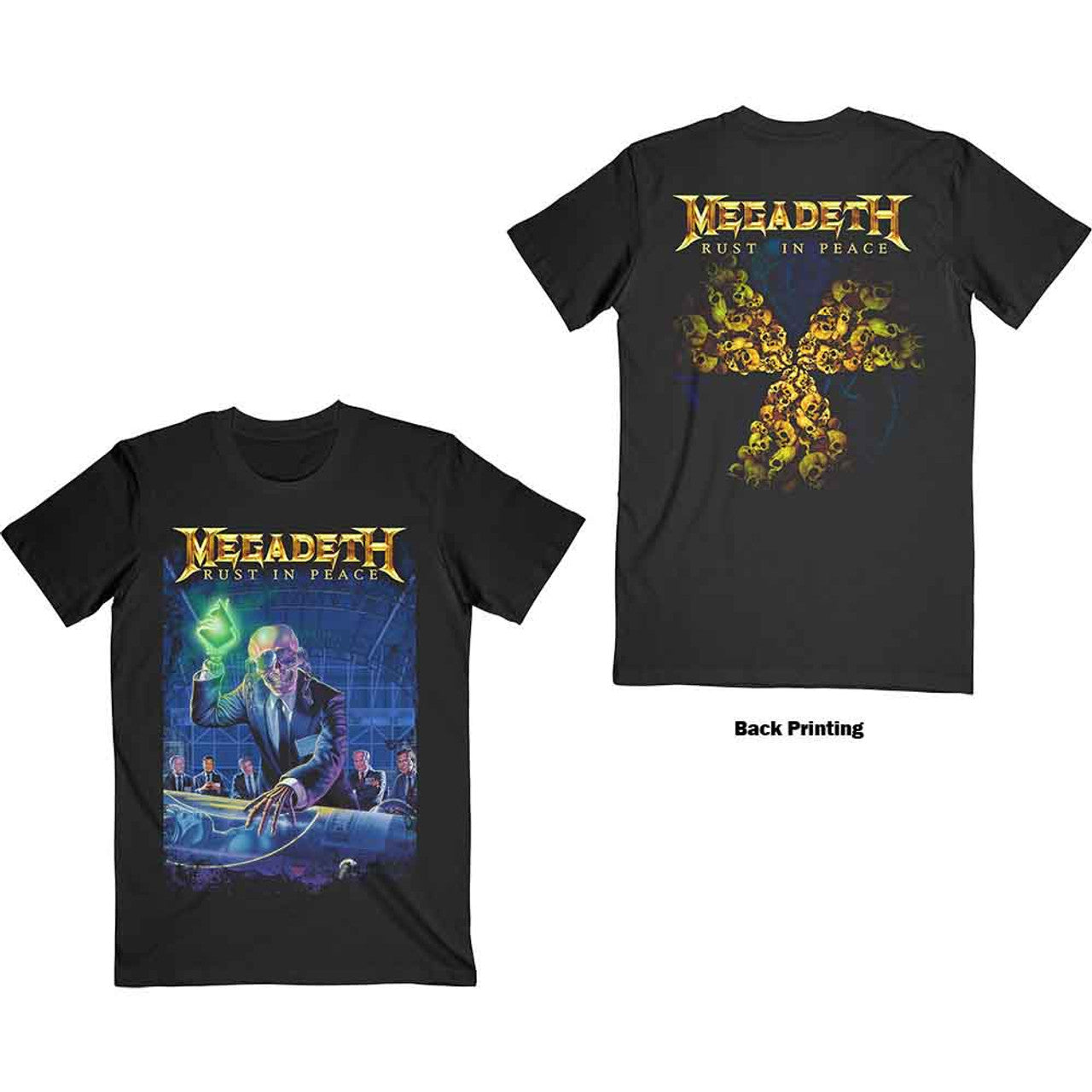 Megadeth Unisex T-Shirt: Rust In Peace 30th Anniversary (Black) (Back Print