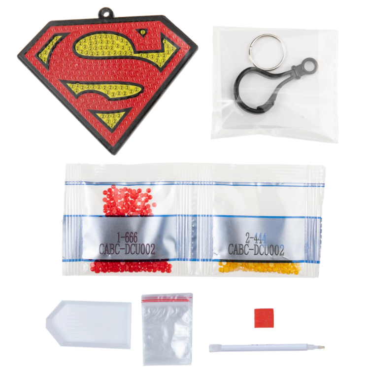 Crystal Art Bag Charm Kit - Superman