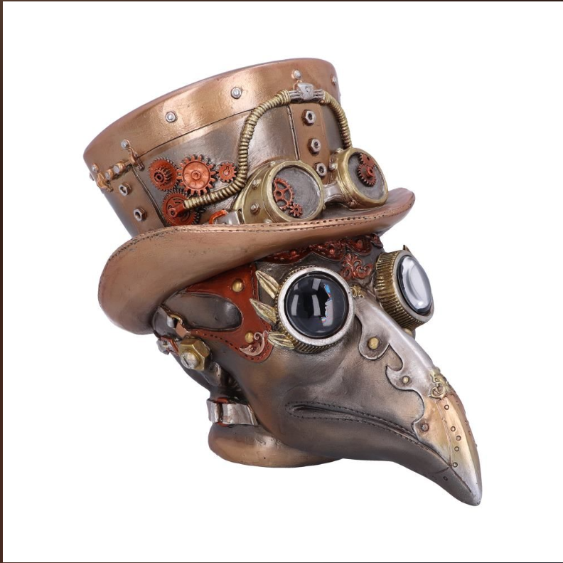 Steampunk Beaky Automaton Apothecary Plague Doctor Bust Figurine
