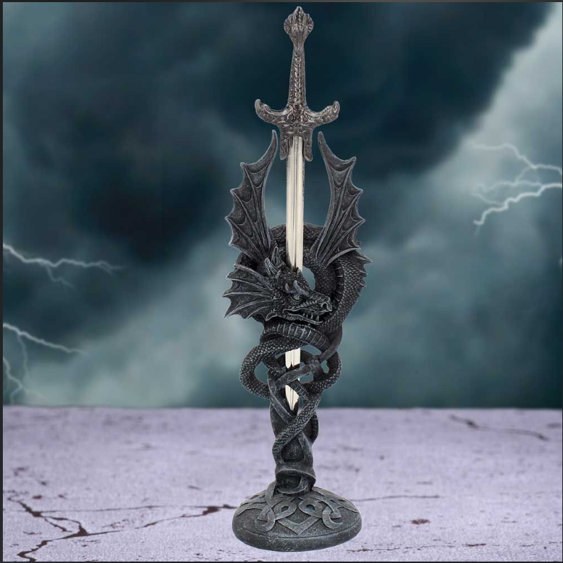 Celtic Realm Letter Opener Black Dragon Sword