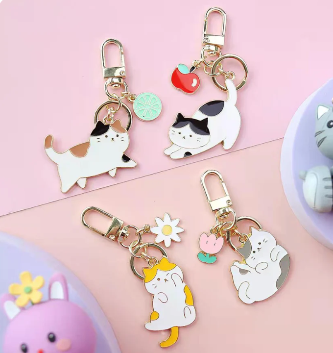 Mima Metal Cat Keyring