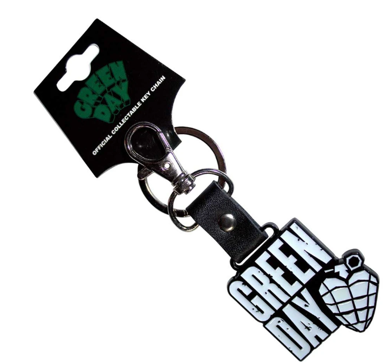 Green Day Keychain: Stacked Logo & Grenade (Glow-in-the-Dark)