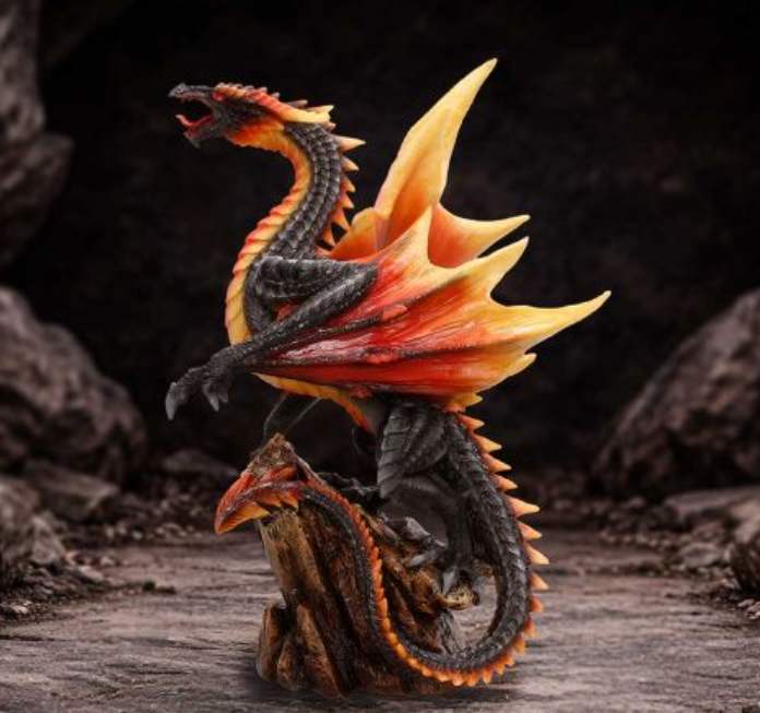 Obsidian Inferno Dragon Figurine 23.7cm
