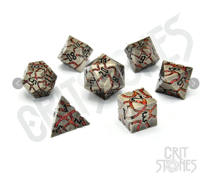Pyroclasmic Metal RPG Dice Set