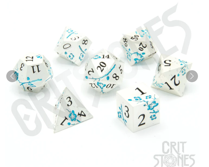 Iris Blossom Metal RPG Dice Set