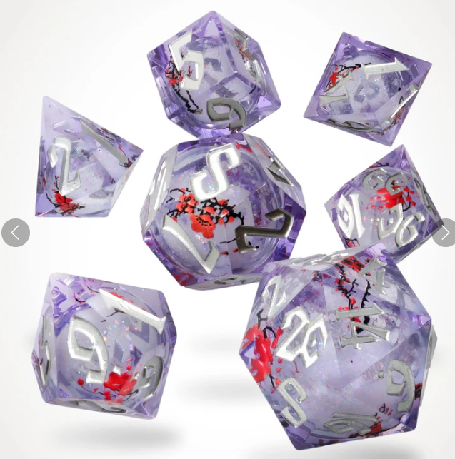 Sakura Drift Liquid Core RPG Dice Set