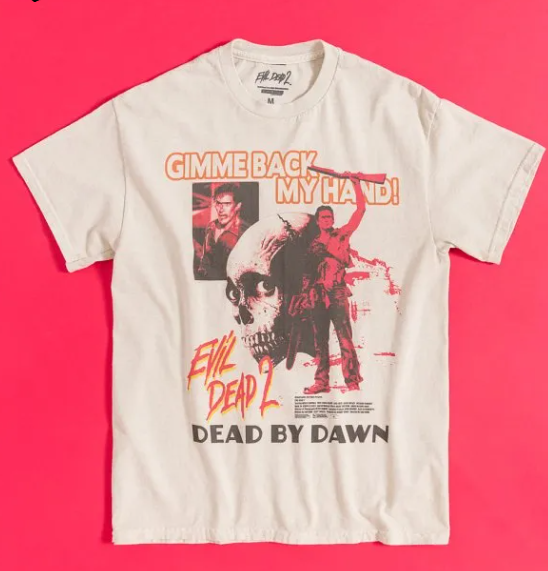 Evil Dead 2 Dead By Dawn Vintage Wash Ecru T-Shirt