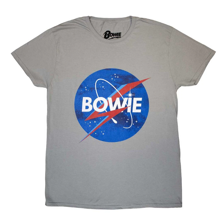 David Bowie Unisex T-Shirt: Starman Logo (Grey)