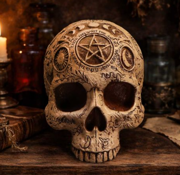 Apothecary Skull Figurine 14cm