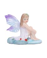 Jenna - Serene fairy with purple lilies and ladybugs 6cm