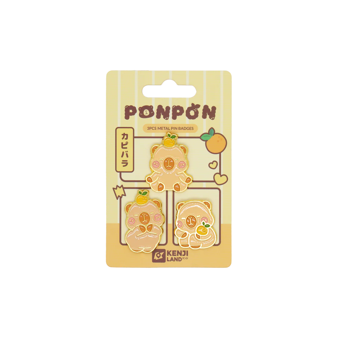 Metal Pin Badge 3pcs - Capybara