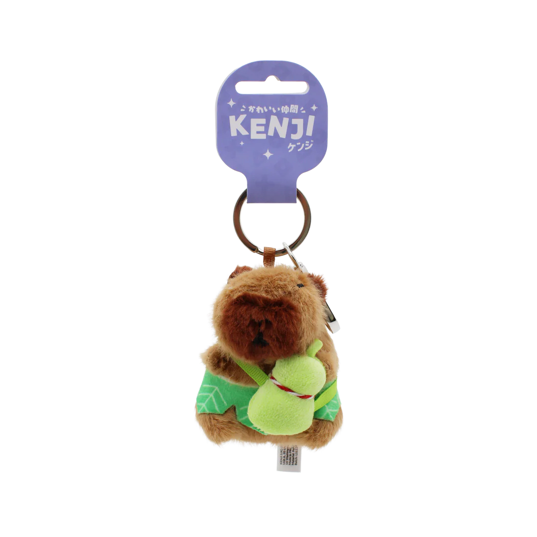 Mitoyo Fluffy Rainbow Capybara Green Keyring
