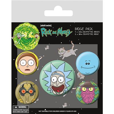 RICK AND MORTY (HEADS) BADGE PACK