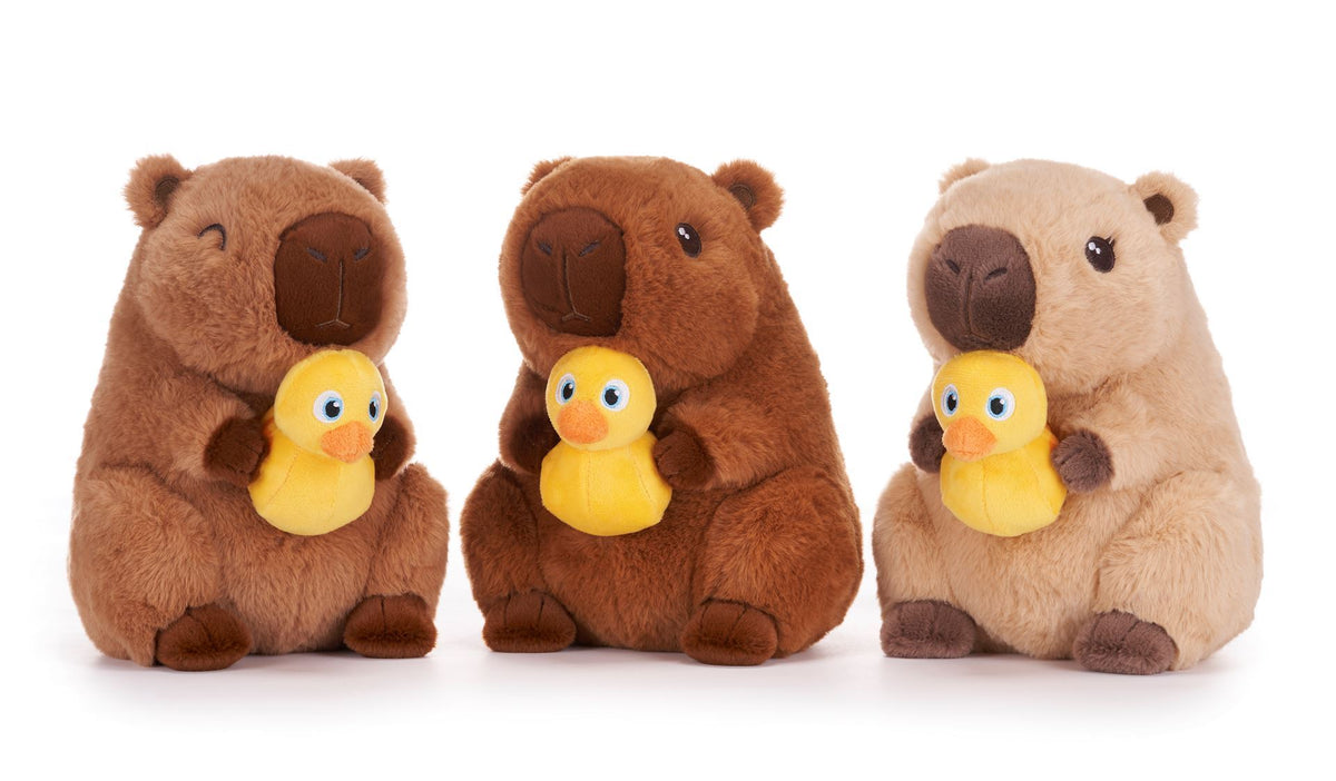 CAPYBARA HOLDING YELLOW DUCK Pluch  8.5"/21CM