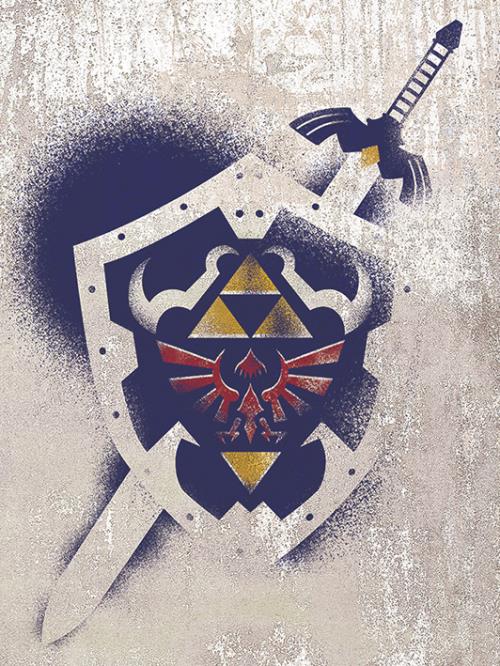 THE LEGEND OF ZELDA (HYLIAN SHIELD STENCIL) 30X40