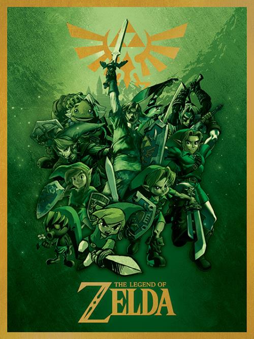 THE LEGEND OF ZELDA (LINK FIGHTING) 30X40