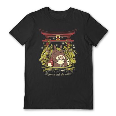 Studio Ghibli In Peace With The Nature Black Unisex T-shirt