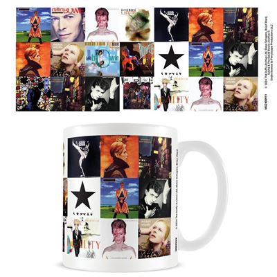David Bowie (Albums Collage) White Pod Mug