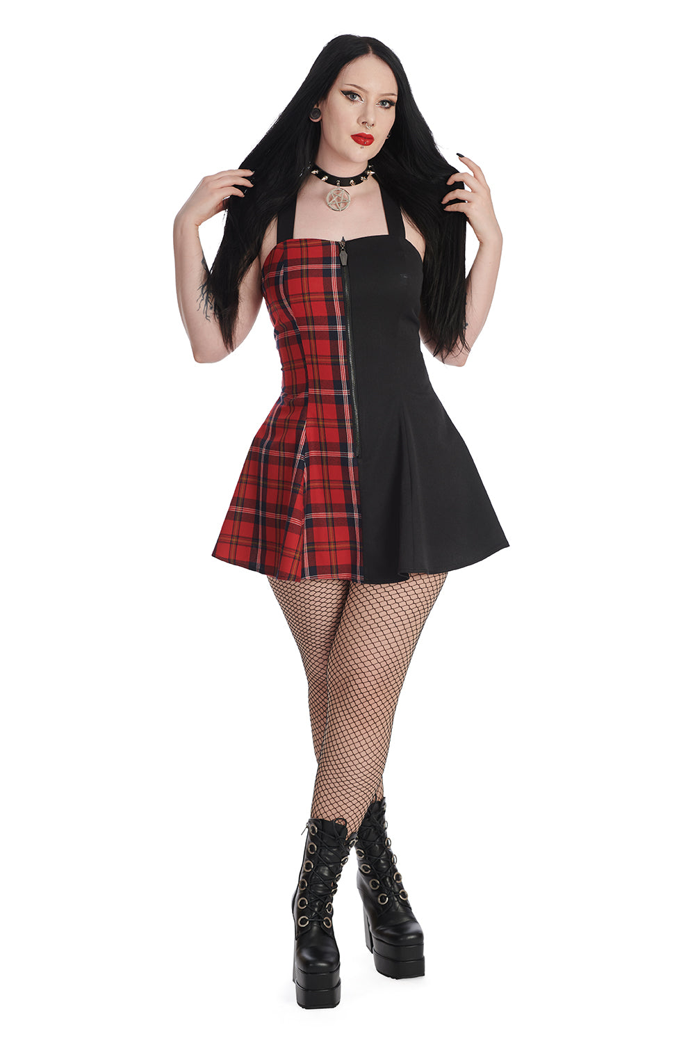Banned Apparel - Red Ness Half and Half Dress