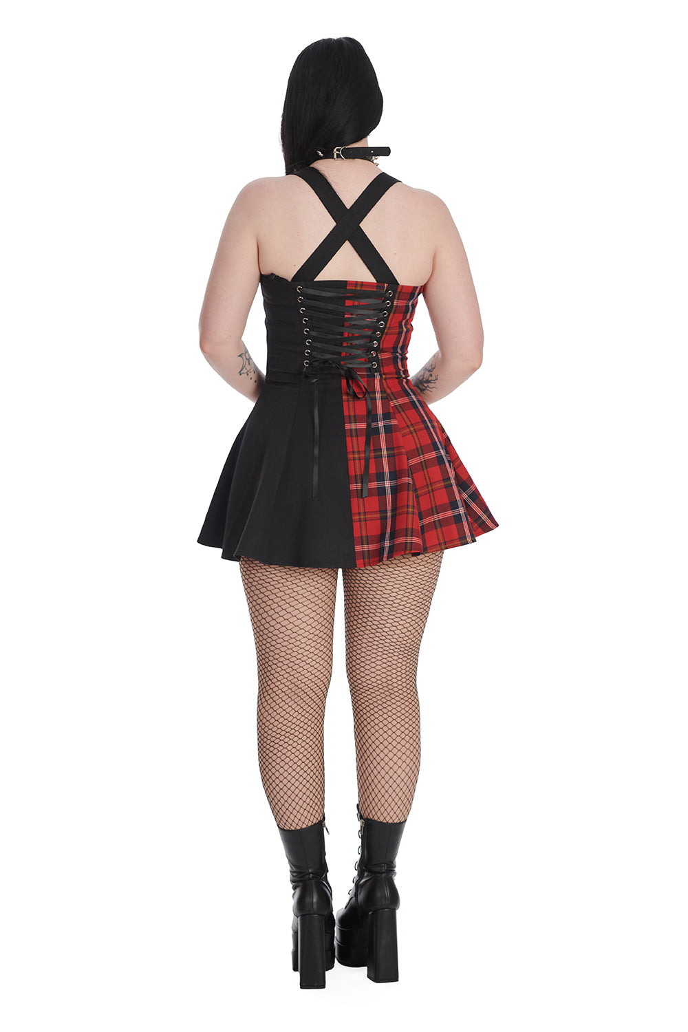 Banned Apparel - Red Ness Half and Half Dress