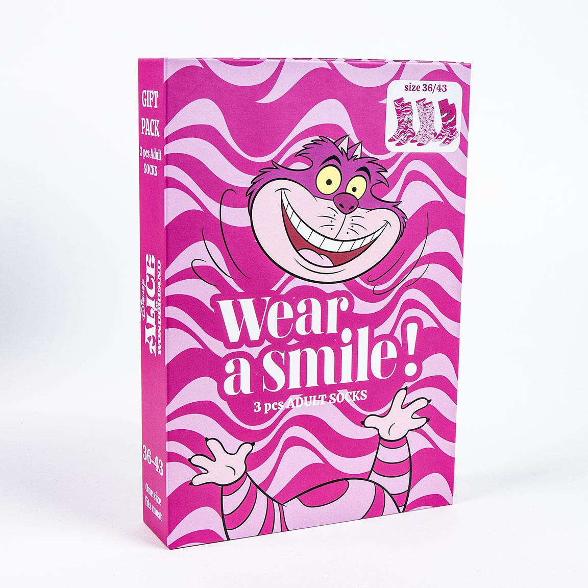 3 PIECES SOCKS SET DISNEY CHESHIRE CAT