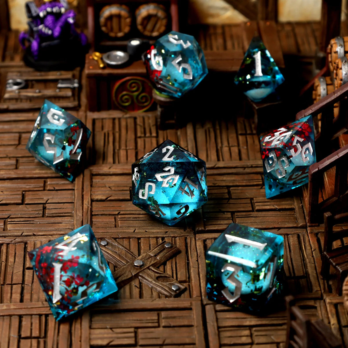 Mermaid's Maelstrom Liquid Core RPG Dice Set