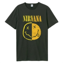 Nirvana - Spiced Smiley Amplified Vintage Charcoal T-Shirt