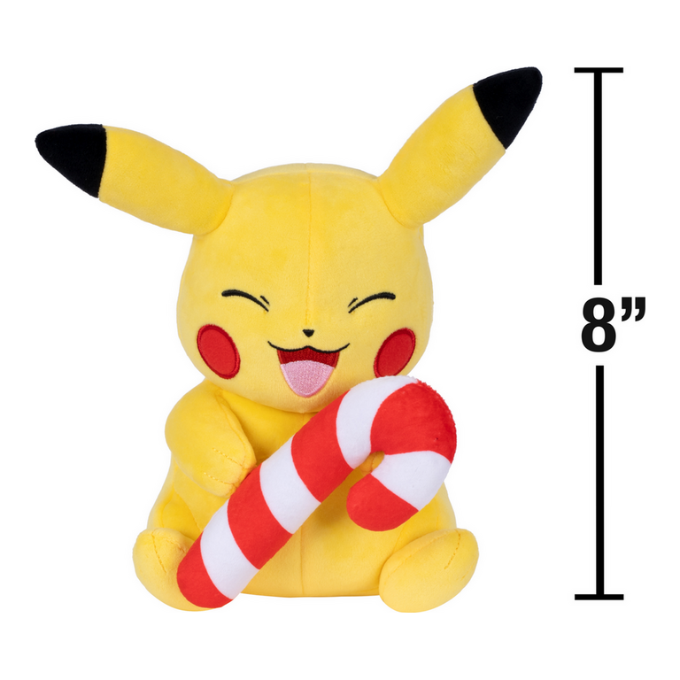 Pokemon 8" Pikachu Plush with Candy Cane