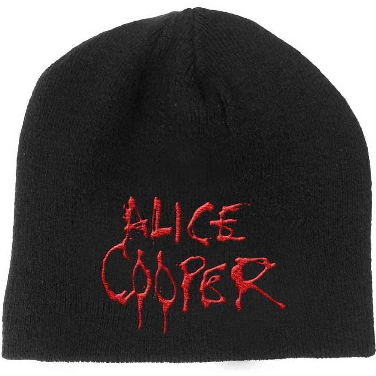 Alice Cooper Unisex Beanie Hat: Dripping Logo (Black)