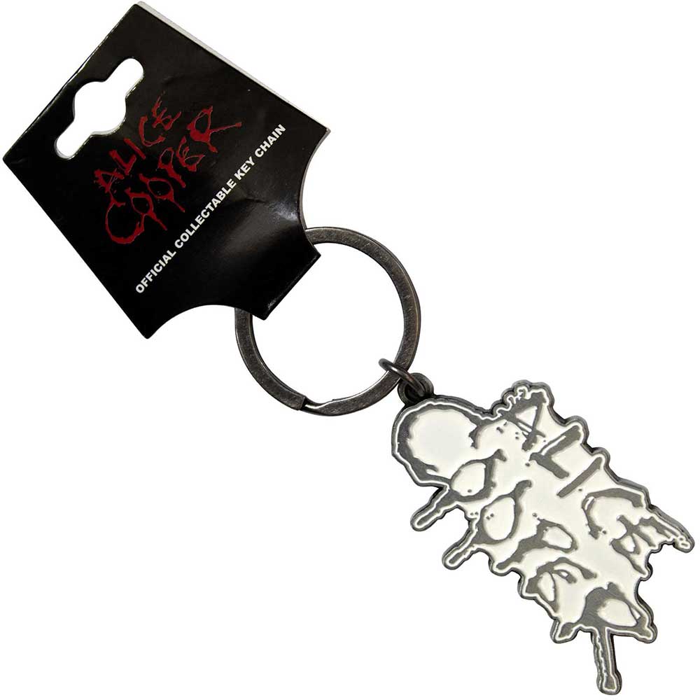 Alice Cooper Dripping Logo Silver Keychain