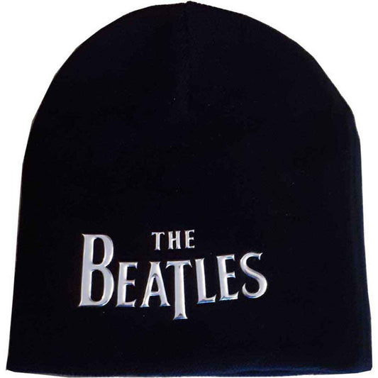 The Beatles Unisex Beanie Hat: Sonic Silver Drop T Logo (Black)