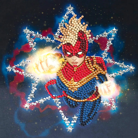 Crystal Art Card - Captain Marvel 18x18cm