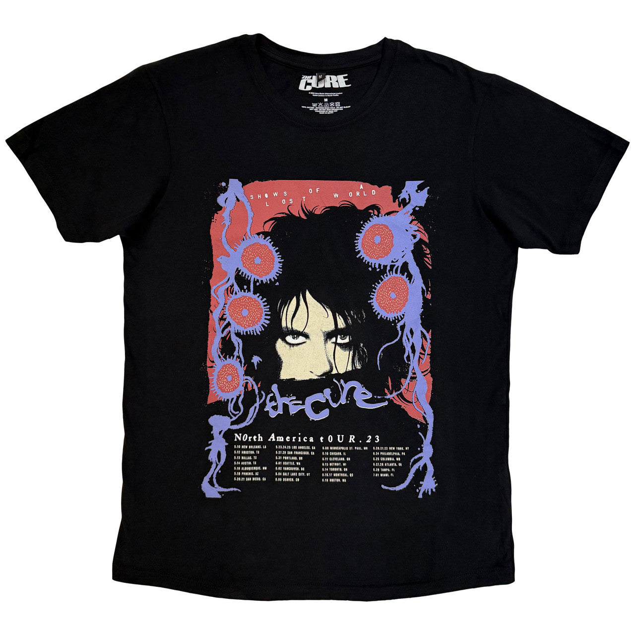 The Cure T-Shirt: North American Tour '23 Poster (Black)