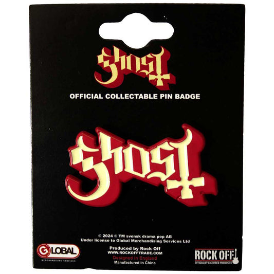 Ghost Pin Badge: Logo Red Shadow