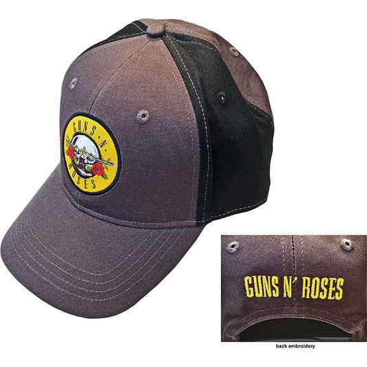Guns N' Roses Unisex Baseball Cap: Circle Logo (Black & Charcoal Grey) (2-Tone) Guns N' Roses Unisex Baseball Cap: Circle Logo (Black & Charcoal Grey) (2-Tone)