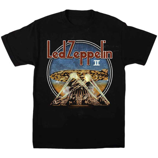 Led Zeppelin Unisex T-Shirt: LZII Searchlights (Black