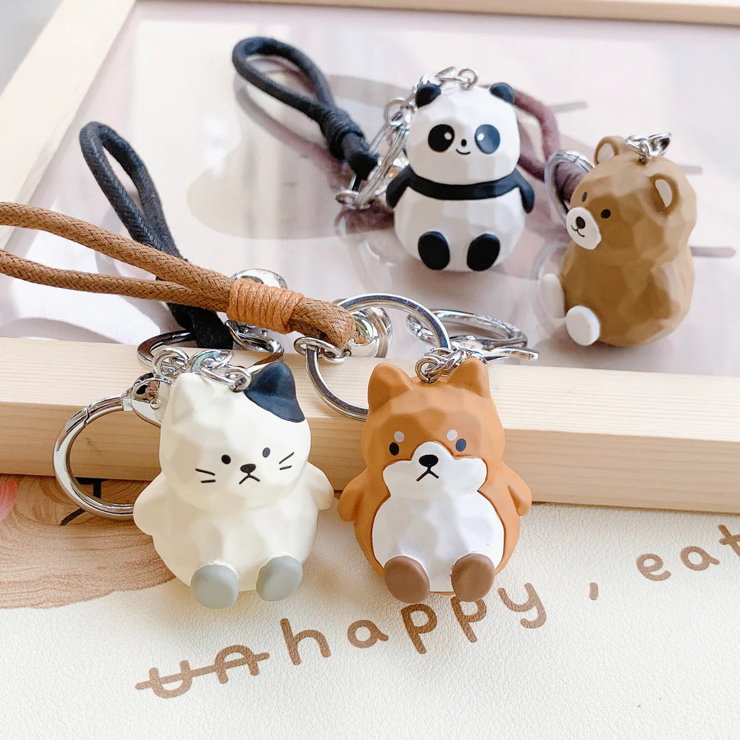 Mima Wood Effect Wildlife Keyring