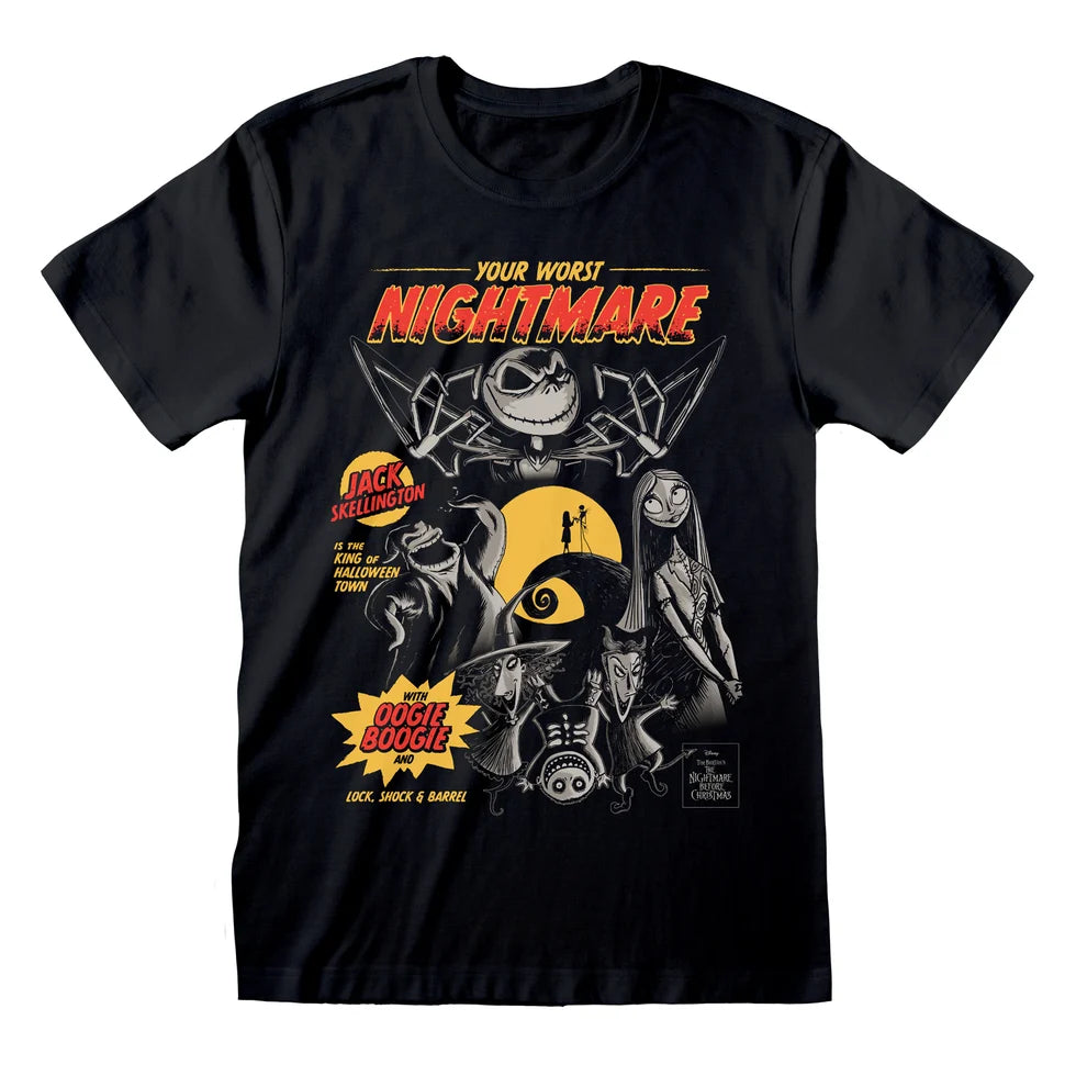 THE NIGHTMARE BEFORE CHRISTMAS  RETRO COMIC STYLE T-SHIRT