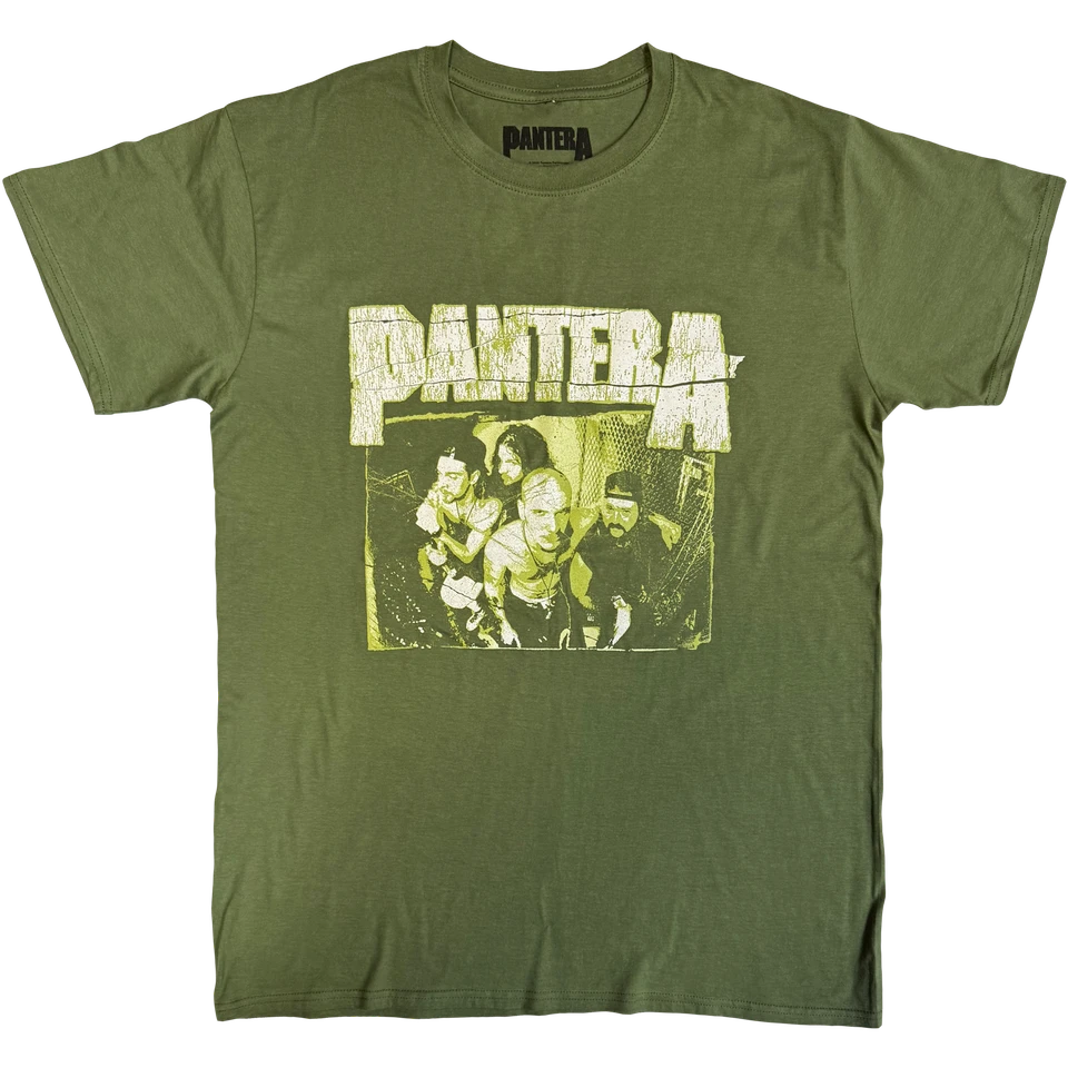 Pantera Unisex T-Shirt: Green Logo (Green) (Back Print)