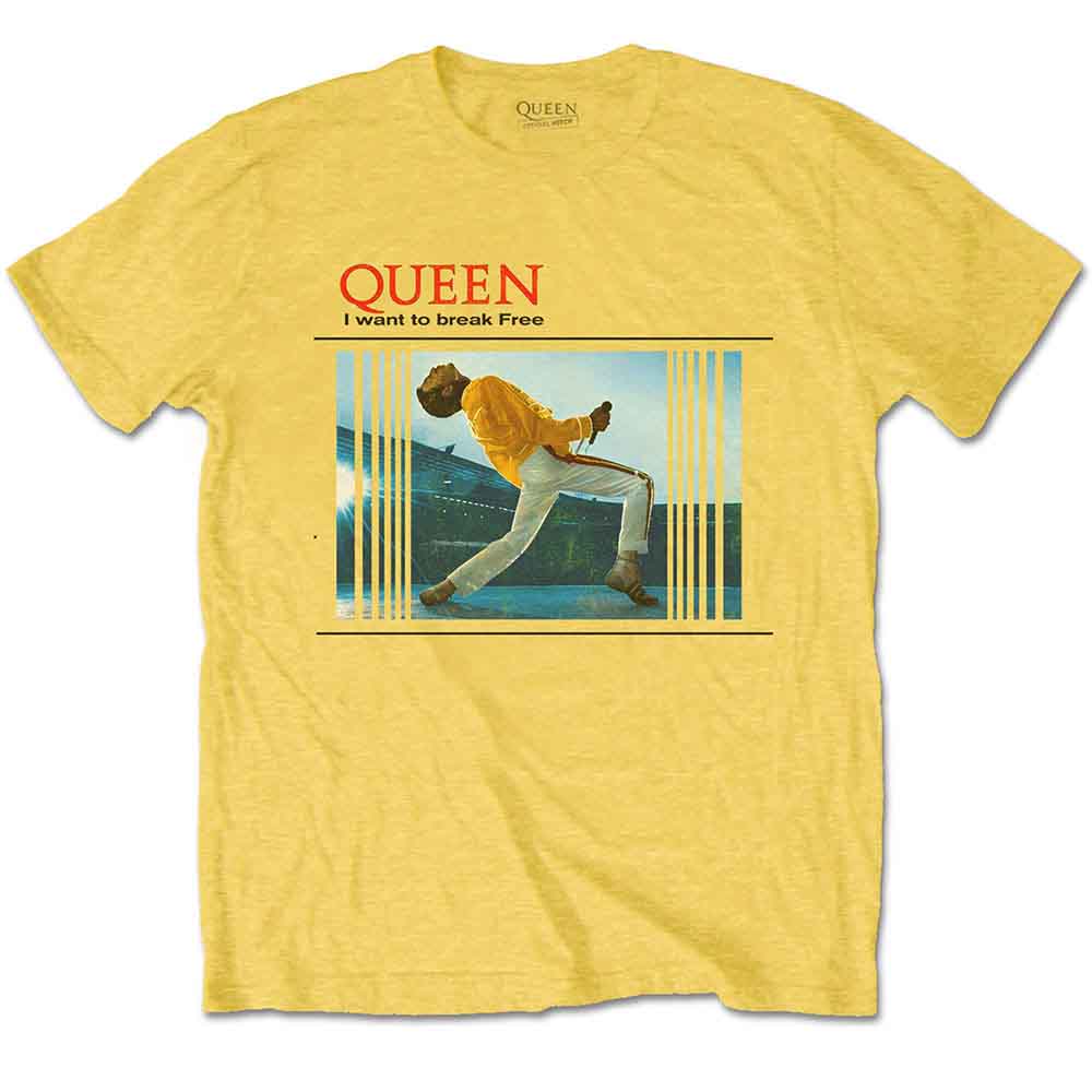 Queen Unisex T-Shirt: Break Free (Yellow)