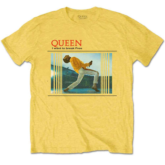 Queen Unisex T-Shirt: Break Free (Yellow)