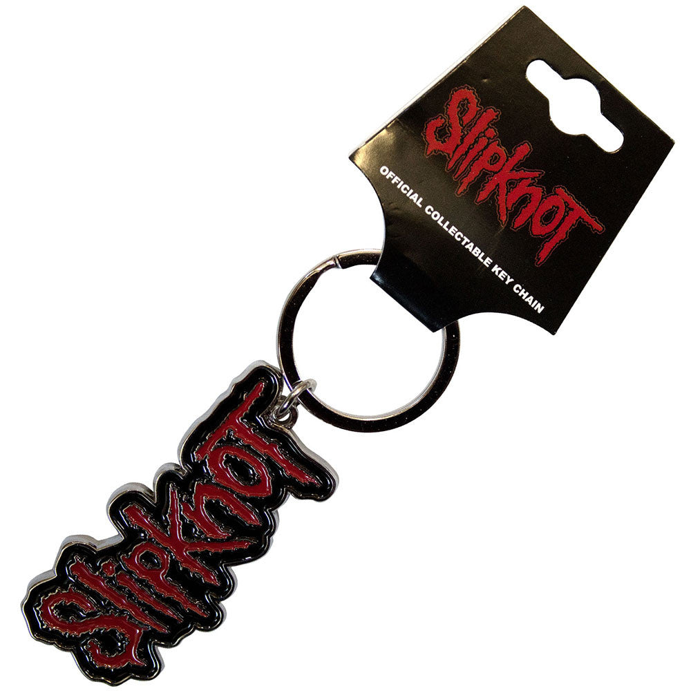 Slipknot Keychain: Red Logo Black Border