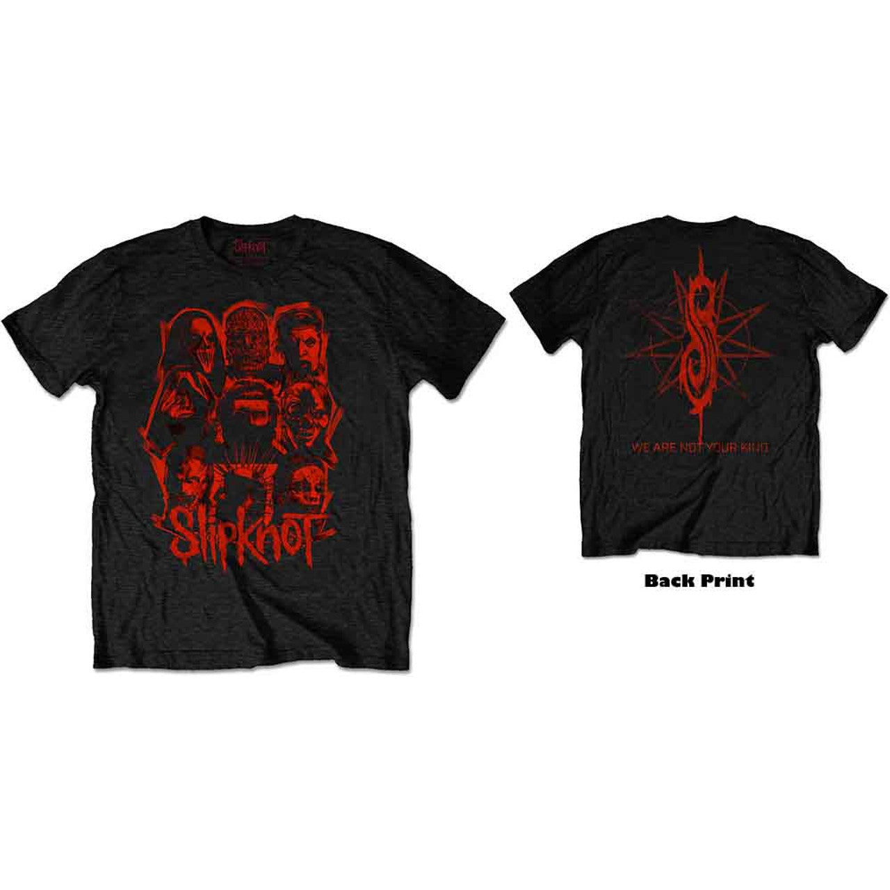 Slipknot Unisex T-Shirt: WANYK Red Patch (Black) (Back Print)