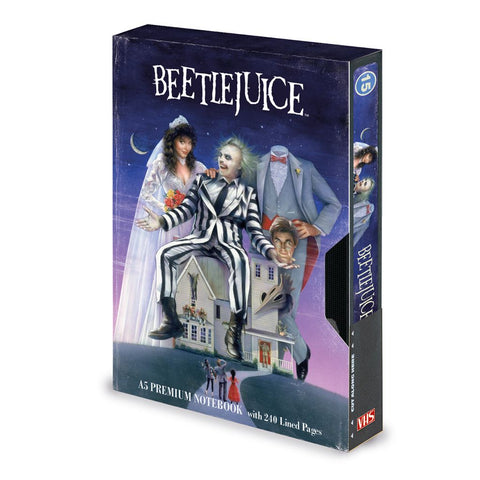 BEETLEJUICE - SAY IT THREE TIMES (VHS) A5 PREMIUM NOTEBOOK