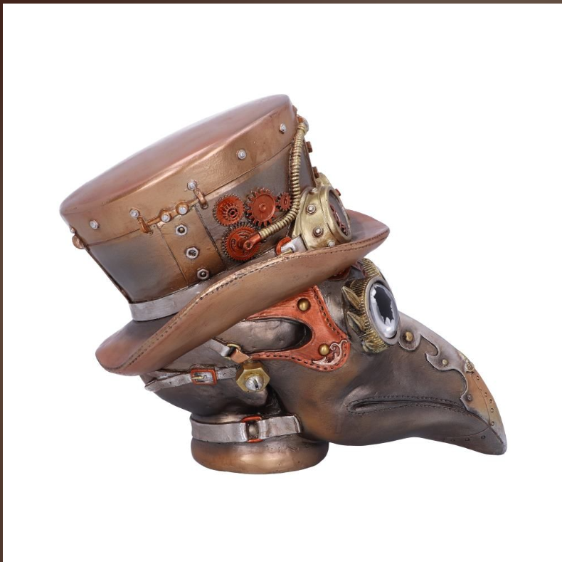 Steampunk Beaky Automaton Apothecary Plague Doctor Bust Figurine