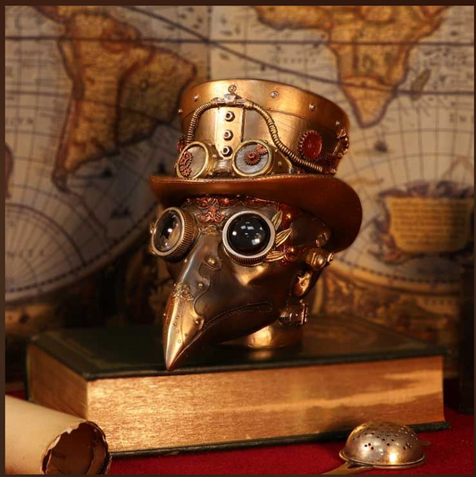 Steampunk Beaky Automaton Apothecary Plague Doctor Bust Figurine
